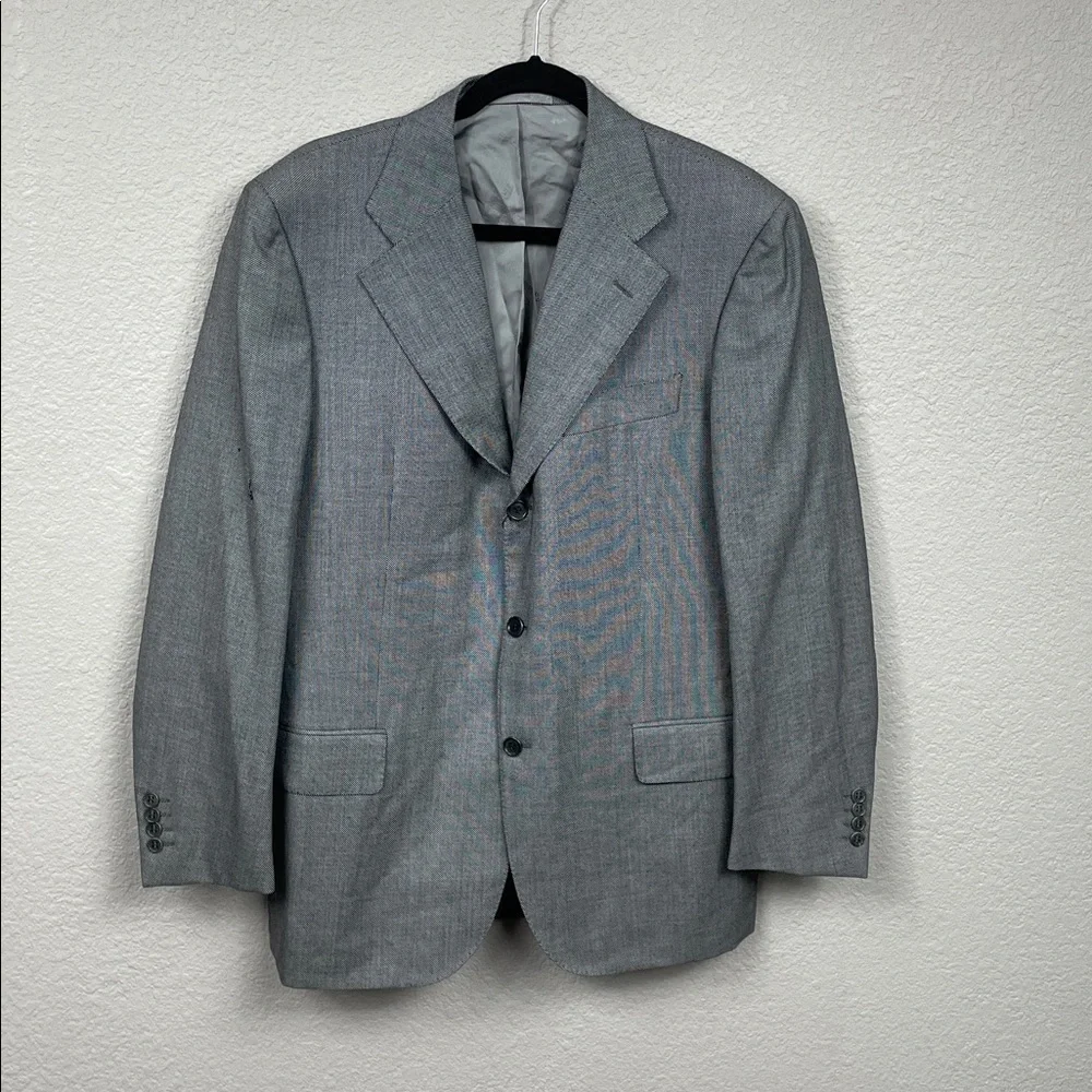 NWT Abla Italy Gray Patterned Wool Suit Blazer Pants Formal Business IT 52